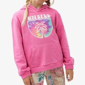 NWOT O'Neill Girl's Fallon Fleece Pink Hoodie Sweatshirt Pullover Long S…